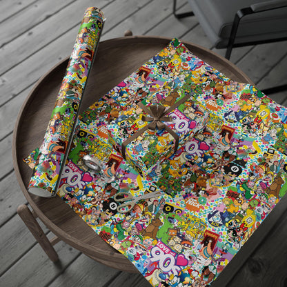 90's Wrapping Papers, Nostalgic Custom Gift Wrap, High-Quality Fine Art Paper, Matte or Glossy Finish, 3 Sizes Available