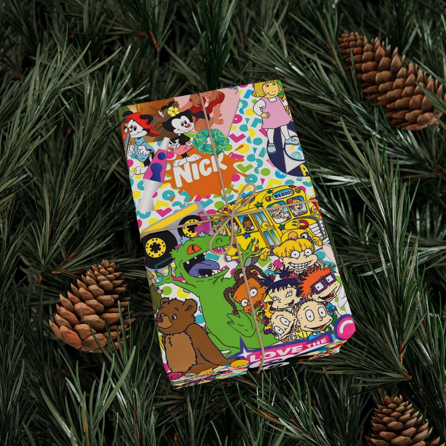 90's Wrapping Papers, Nostalgic Custom Gift Wrap, High-Quality Fine Art Paper, Matte or Glossy Finish, 3 Sizes Available