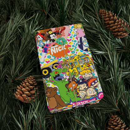 90's Wrapping Papers, Nostalgic Custom Gift Wrap, High-Quality Fine Art Paper, Matte or Glossy Finish, 3 Sizes Available