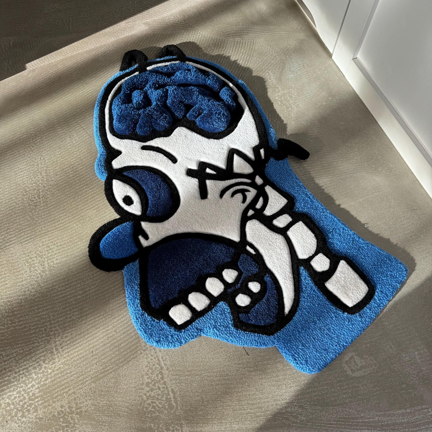 3D Tufted Homer Skeleton Rug: Cartoon Lover Gift
