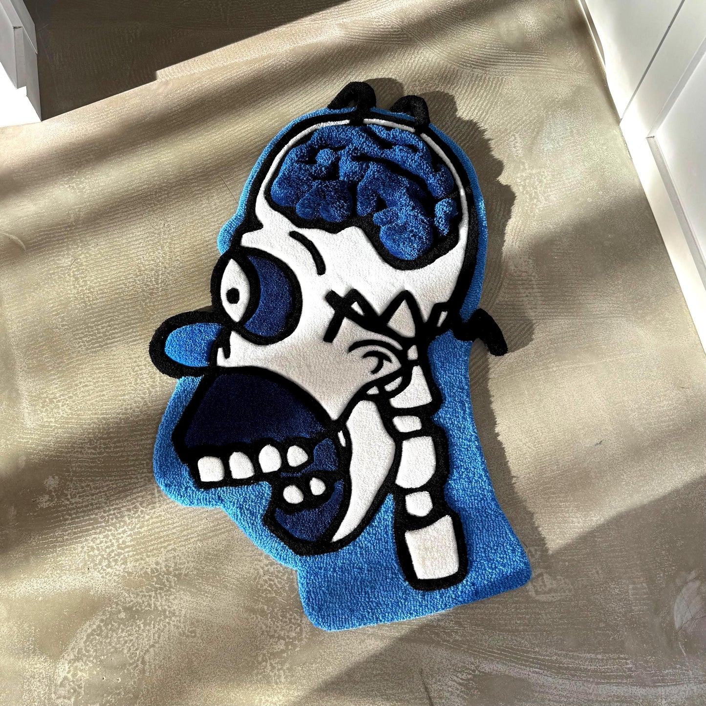 3D Tufted Homer Skeleton Rug: Cartoon Lover Gift
