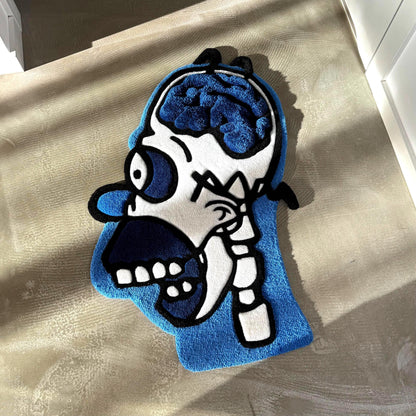 3D Tufted Homer Skeleton Rug: Cartoon Lover Gift
