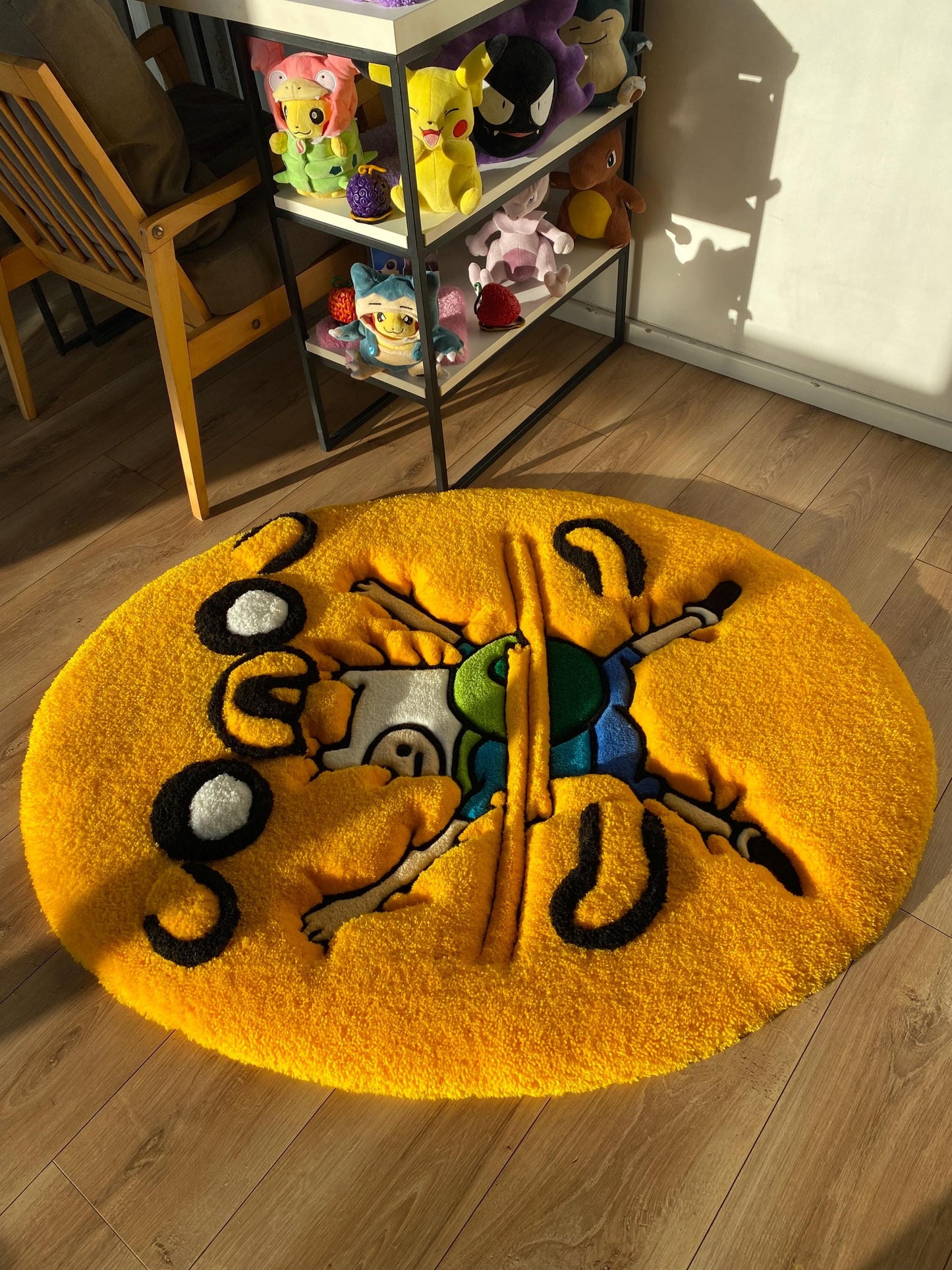 fluffy tufted custom rug, cartoon custom rug, bedroom decor,