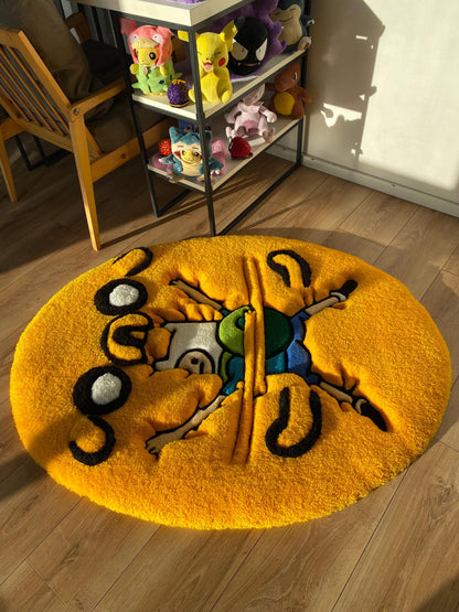 fluffy tufted custom rug, cartoon custom rug, bedroom decor,