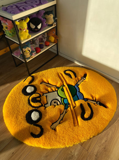 fluffy tufted custom rug, cartoon custom rug, bedroom decor,