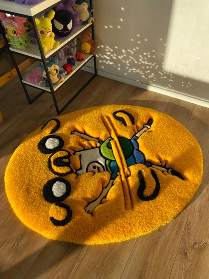 fluffy tufted custom rug, cartoon custom rug, bedroom decor,