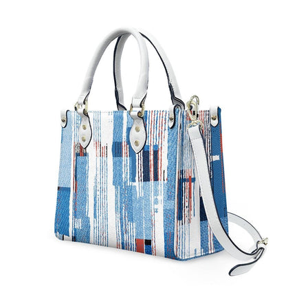 Ladies PU handbag With Blue Stripes, PU Handbag, Women's Shoulder Bag, Shoulder Bag, Ladies Work Bag, Elegant Handbag, Versatile Bag