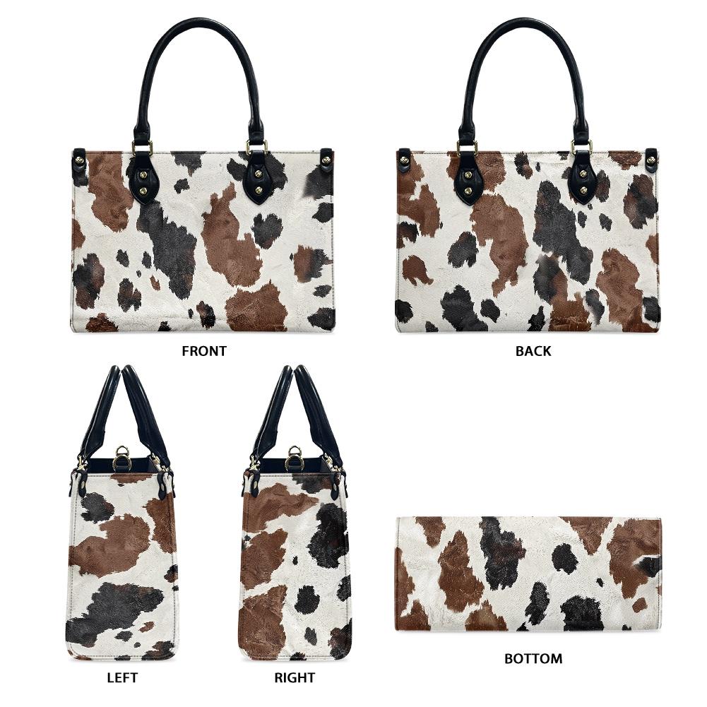 Ladies PU handbag With Cowhide Print, PU Handbag, Women's Shoulder Bag, Shoulder Bag, Ladies Work Bag, Elegant Handbag, Versatile Bag