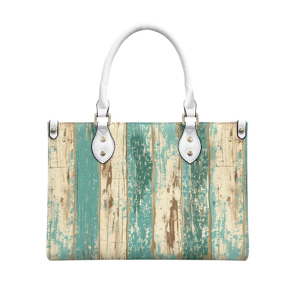 Ladies PU handbag With old Wood Texture, PU Handbag, Women's Shoulder Bag, Shoulder Bag, Ladies Work Bag, Elegant Handbag, Versatile Bag