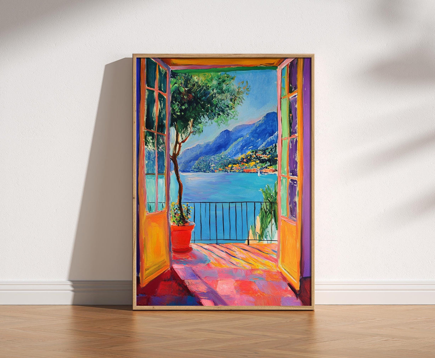 Open Window Henri Matisse Print, Henri Matisse Style Fauvism Painting, Modern Exhibition Print, Patio Doors Italy Mediterranean, Lake Como