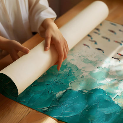 People Swimming in the Ocean Print, Summer wall decor Poster print, Beach House Home Decor, Modern  Wall Art Decor, Gift Idea