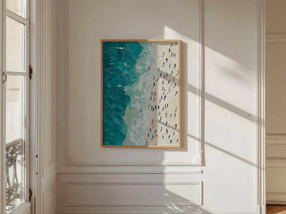 People Swimming in the Ocean Print, Summer wall decor Poster print, Beach House Home Decor, Modern  Wall Art Decor, Gift Idea