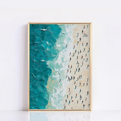 People Swimming in the Ocean Print, Summer wall decor Poster print, Beach House Home Decor, Modern  Wall Art Decor, Gift Idea