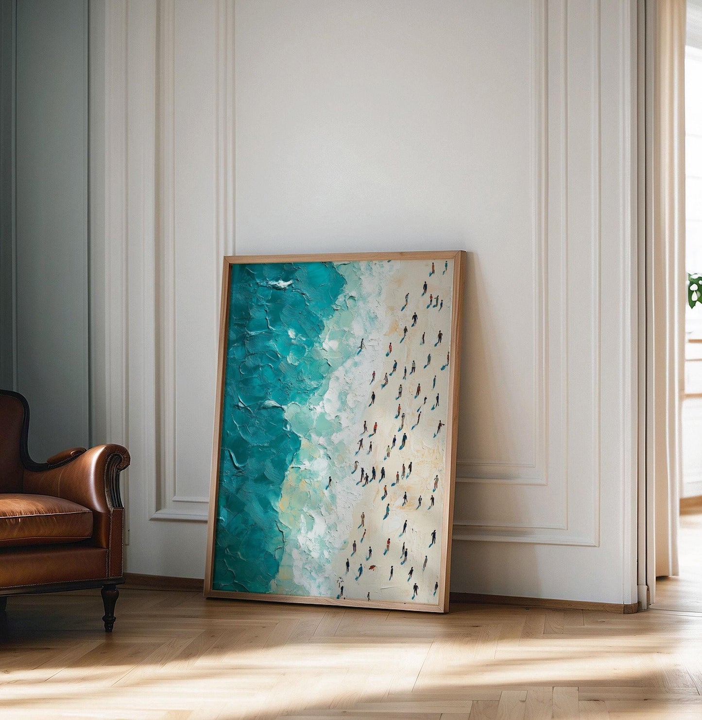 People Swimming in the Ocean Print, Summer wall decor Poster print, Beach House Home Decor, Modern  Wall Art Decor, Gift Idea