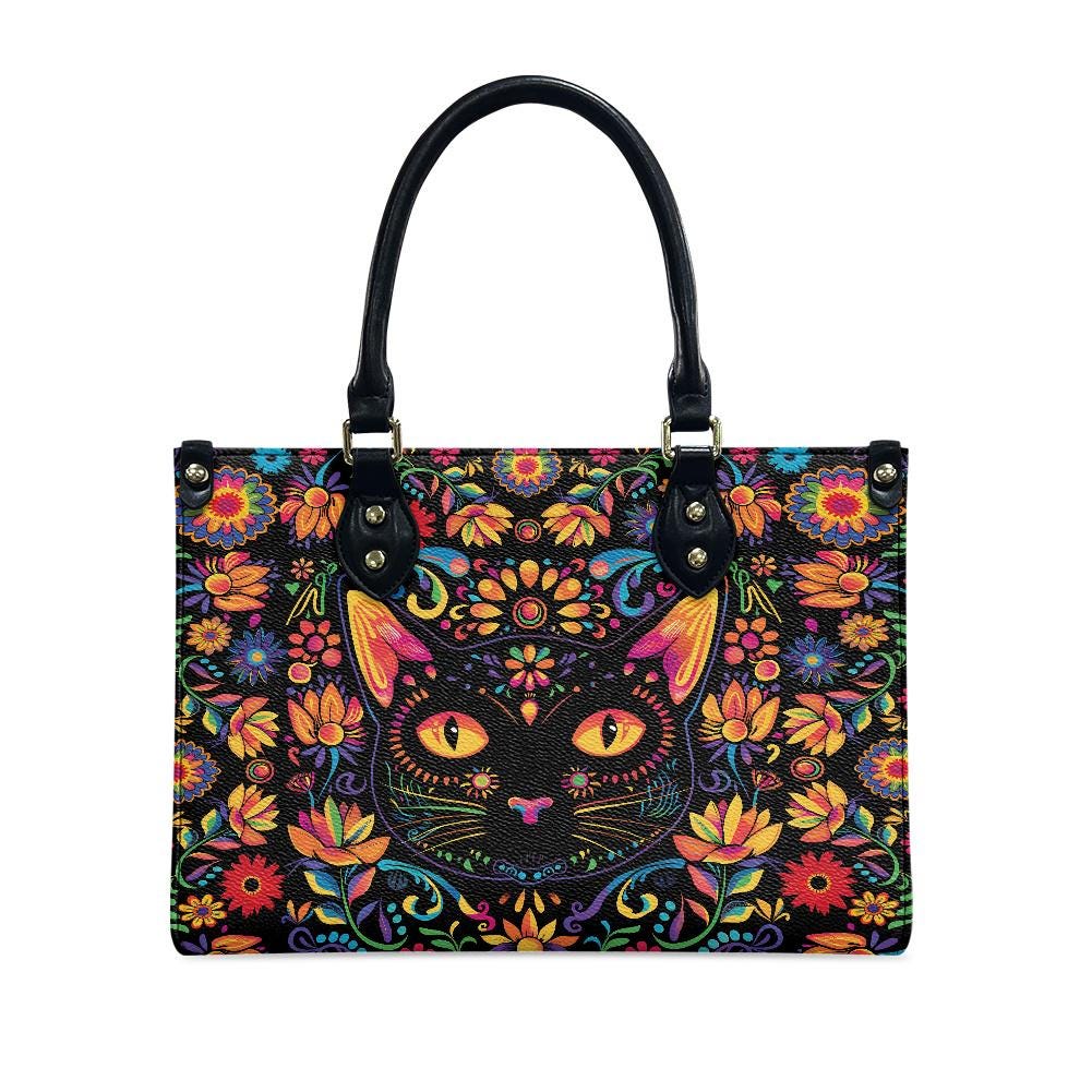 Ladies PU handbag With a Mystical Cat, PU Handbag, Women's Shoulder Bag, Shoulder Bag, Ladies Work Bag, Elegant Handbag, Versatile Bag
