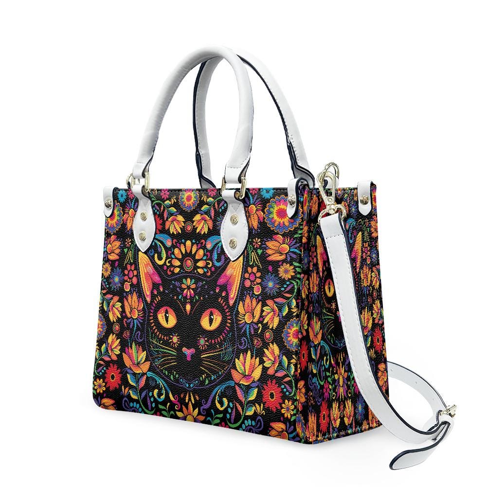 Ladies PU handbag With a Mystical Cat, PU Handbag, Women's Shoulder Bag, Shoulder Bag, Ladies Work Bag, Elegant Handbag, Versatile Bag