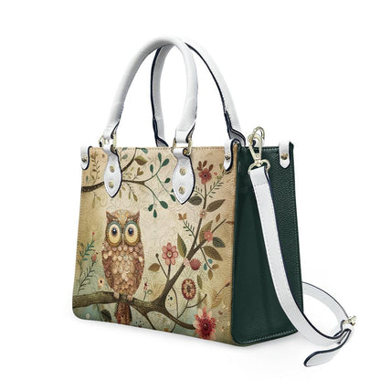 Ladies PU handbag Owl sitting on a tree, PU Handbag, Women's Shoulder Bag, Shoulder Bag, Ladies Work Bag, Elegant Handbag, Versatile Bag