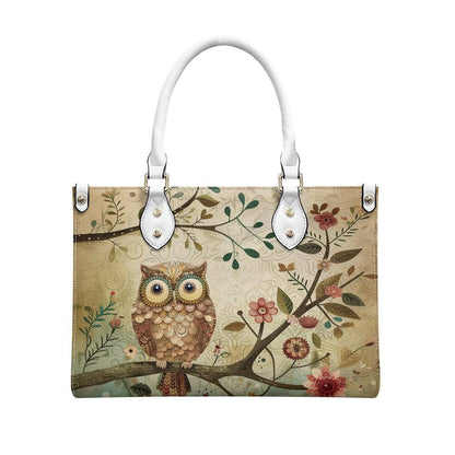 Ladies PU handbag Owl sitting on a tree, PU Handbag, Women's Shoulder Bag, Shoulder Bag, Ladies Work Bag, Elegant Handbag, Versatile Bag