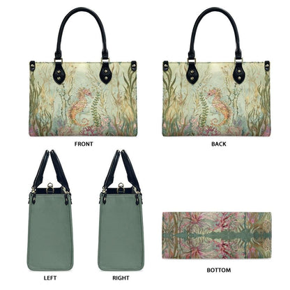 Ladies PU handbag With a Beautiful Seahorse, Women's Shoulder Bag, Everyday handbag, Ladies Work Bag, Elegant Handbag, Versatile Bag