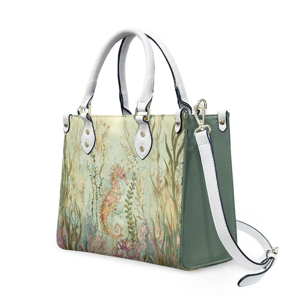 Ladies PU handbag With a Beautiful Seahorse, Women's Shoulder Bag, Everyday handbag, Ladies Work Bag, Elegant Handbag, Versatile Bag