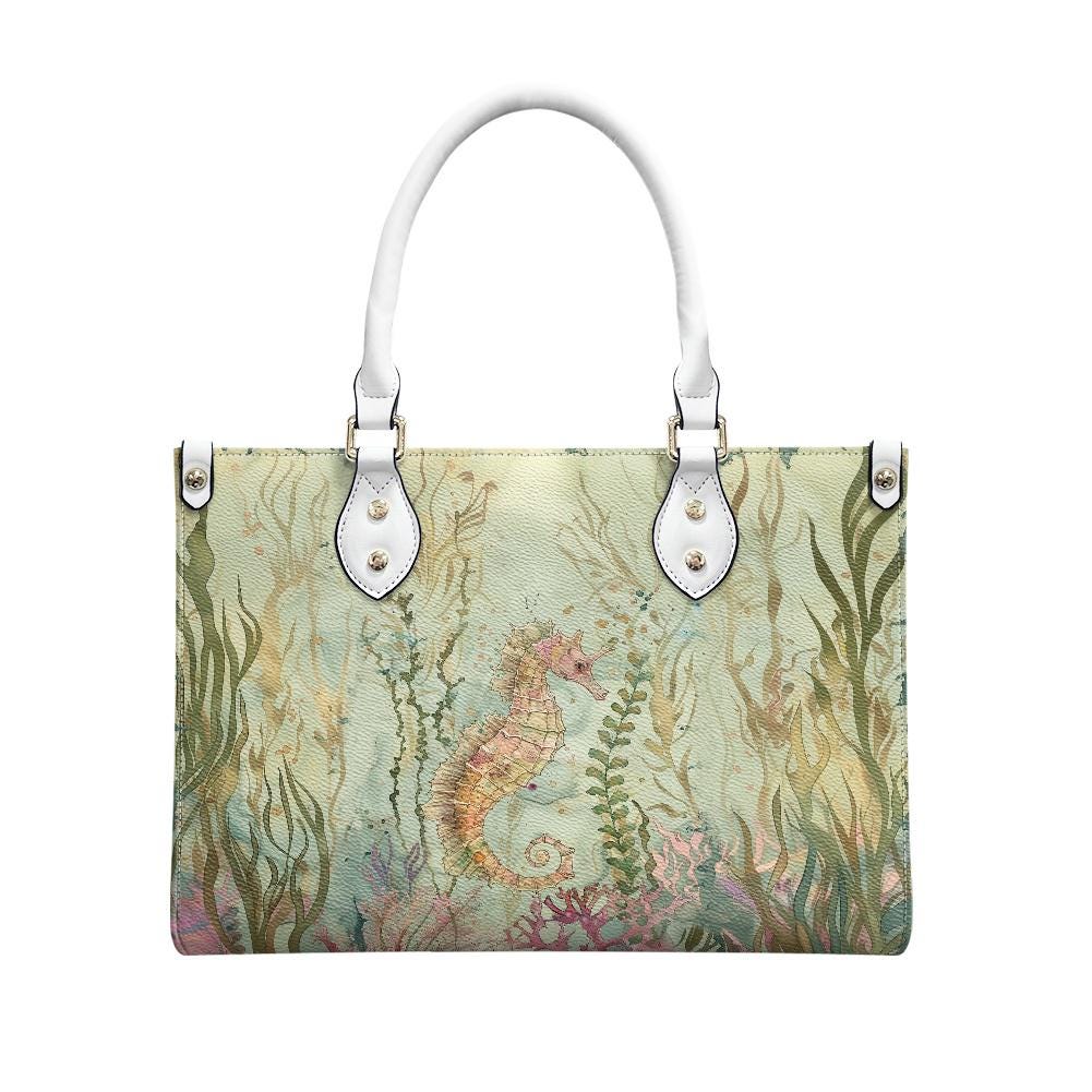 Ladies PU handbag With a Beautiful Seahorse, Women's Shoulder Bag, Everyday handbag, Ladies Work Bag, Elegant Handbag, Versatile Bag
