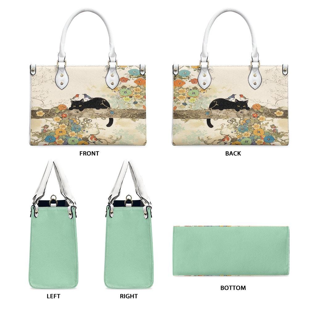 Ladies PU handbag With Cat on a tree, PU Handbag, Women's Shoulder Bag, Shoulder Bag, Ladies Work Bag, Elegant Handbag, Versatile Bag