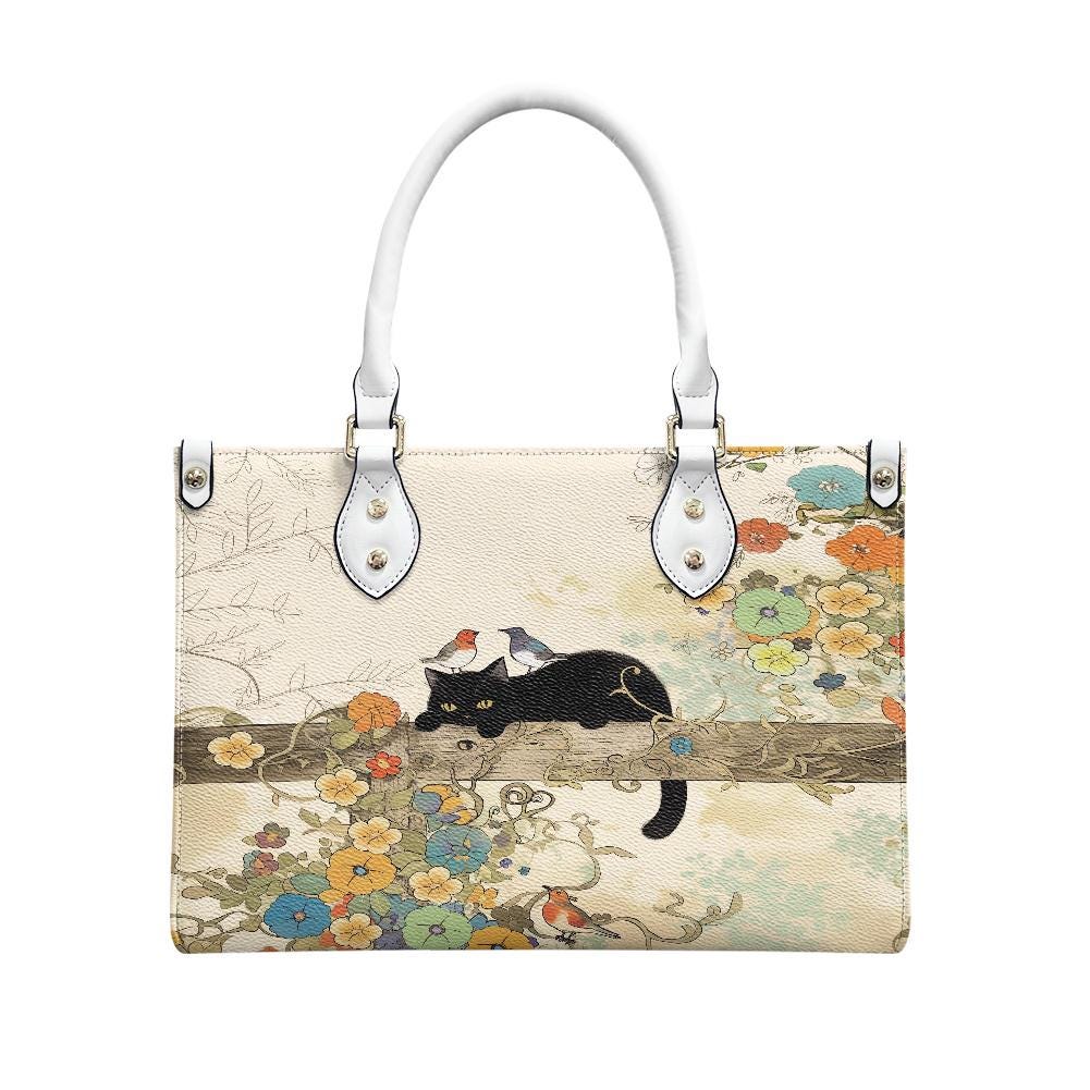 Ladies PU handbag With Cat on a tree, PU Handbag, Women's Shoulder Bag, Shoulder Bag, Ladies Work Bag, Elegant Handbag, Versatile Bag