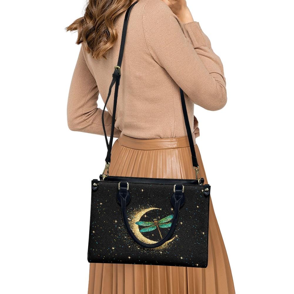 Ladies PU handbag With a Blue Dragonfly, PU Handbag, Women's Shoulder Bag, Shoulder Bag, Ladies Work Bag, Elegant Handbag, Versatile Bag