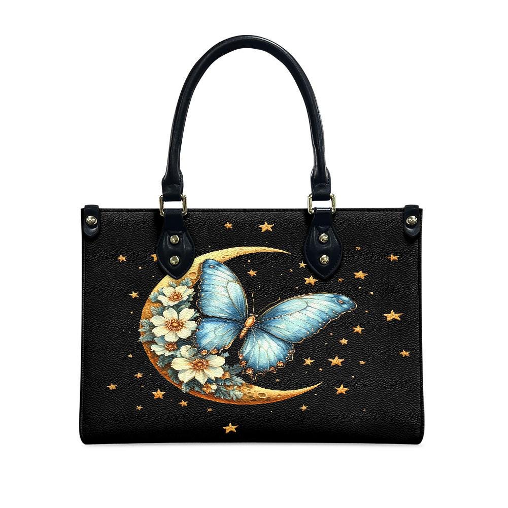 Ladies PU handbag With a Blue Butterfly, Women's Shoulder Bag, Everyday handbag, Ladies Work Bag, Elegant Handbag, Versatile Bag