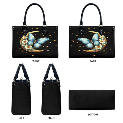Ladies PU handbag With a Blue Butterfly, Women's Shoulder Bag, Everyday handbag, Ladies Work Bag, Elegant Handbag, Versatile Bag