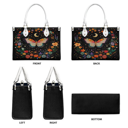 Ladies PU handbag With Colorful Butterfly and Flowers, Women's Shoulder Bag, Everyday Handbag, Ladies Work Bag,Elegant Handbag,Versatile Bag