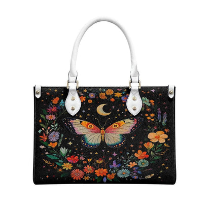 Ladies PU handbag With Colorful Butterfly and Flowers, Women's Shoulder Bag, Everyday Handbag, Ladies Work Bag,Elegant Handbag,Versatile Bag