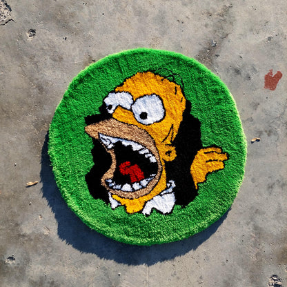 Simpsons Tufted Rug,Cartoon Character Rug,Tufted Rug,Tufting Fluffy,Custom Rug,Bart S.Tufted Rug, Funny Rug,Handmade Rug,Area Rug,Home Decor