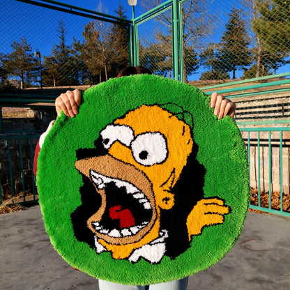 Simpsons Tufted Rug,Cartoon Character Rug,Tufted Rug,Tufting Fluffy,Custom Rug,Bart S.Tufted Rug, Funny Rug,Handmade Rug,Area Rug,Home Decor