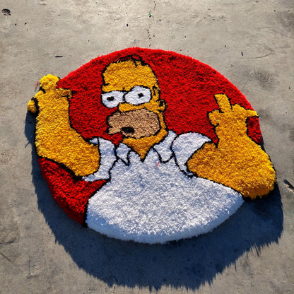 Simpsons Tufted Rug,Fuck You Rug,Cartoon Character Rug,Tufted Rug,TuftingFluffy,Custom Rug,Bart S.Tufted Rug,Funny Rug,Handmade Rug,Area Rug