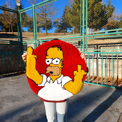 Simpsons Tufted Rug,Fuck You Rug,Cartoon Character Rug,Tufted Rug,TuftingFluffy,Custom Rug,Bart S.Tufted Rug,Funny Rug,Handmade Rug,Area Rug