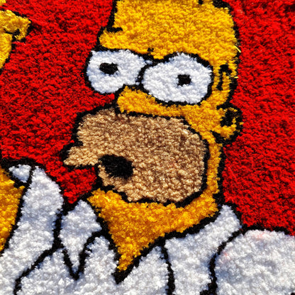 Simpsons Tufted Rug,Fuck You Rug,Cartoon Character Rug,Tufted Rug,TuftingFluffy,Custom Rug,Bart S.Tufted Rug,Funny Rug,Handmade Rug,Area Rug