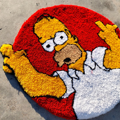 Simpsons Tufted Rug,Fuck You Rug,Cartoon Character Rug,Tufted Rug,TuftingFluffy,Custom Rug,Bart S.Tufted Rug,Funny Rug,Handmade Rug,Area Rug
