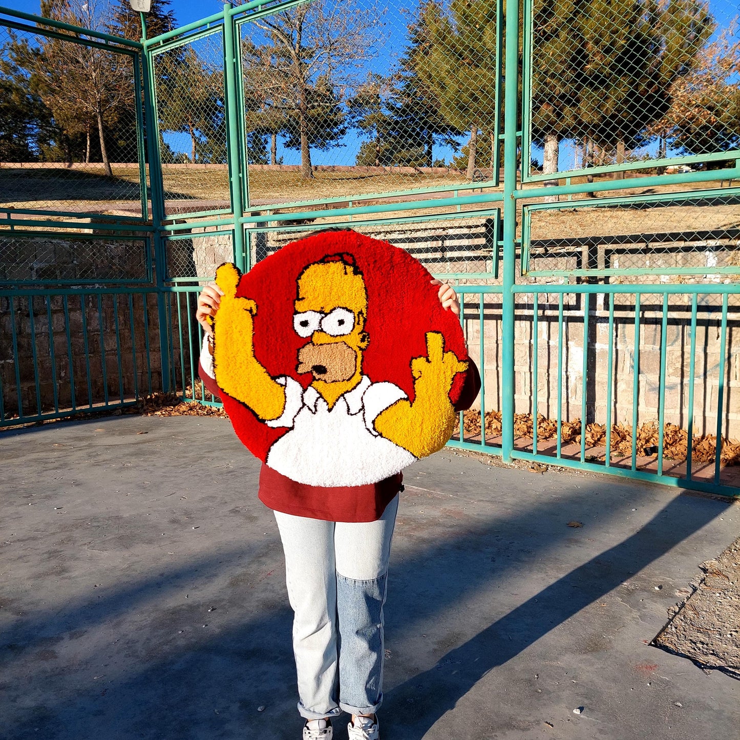 Simpsons Tufted Rug,Fuck You Rug,Cartoon Character Rug,Tufted Rug,TuftingFluffy,Custom Rug,Bart S.Tufted Rug,Funny Rug,Handmade Rug,Area Rug