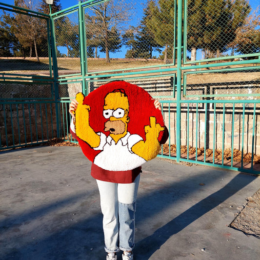 Simpsons Tufted Rug,Fuck You Rug,Cartoon Character Rug,Tufted Rug,TuftingFluffy,Custom Rug,Bart S.Tufted Rug,Funny Rug,Handmade Rug,Area Rug
