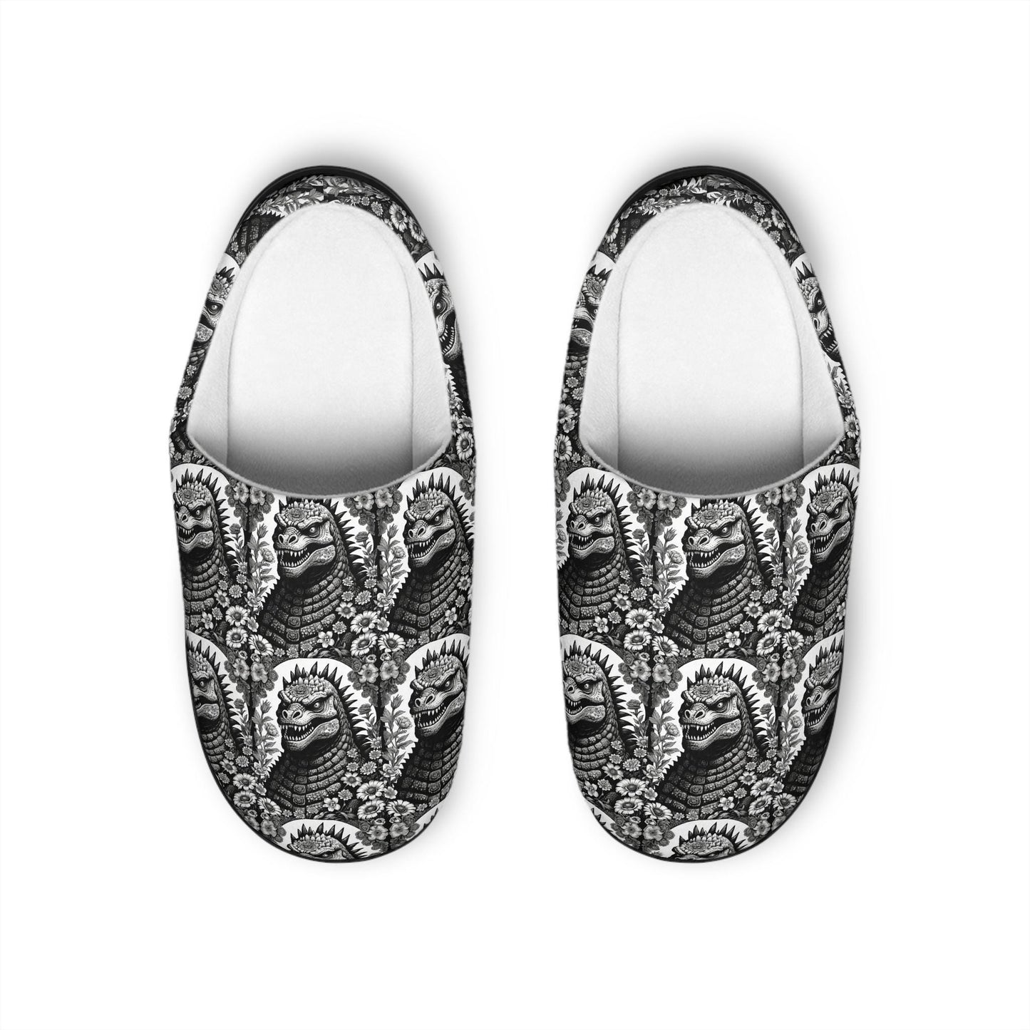 Godzilla Inspired Day of the Dead Art Sleepwear, Gift for Him, Birthday & Christmas Gift, Indoor Shoes