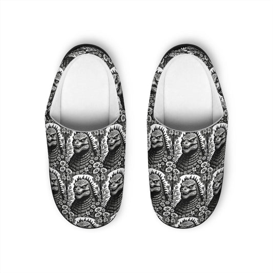 Godzilla Inspired Day of the Dead Art Sleepwear, Gift for Him, Birthday & Christmas Gift, Indoor Shoes