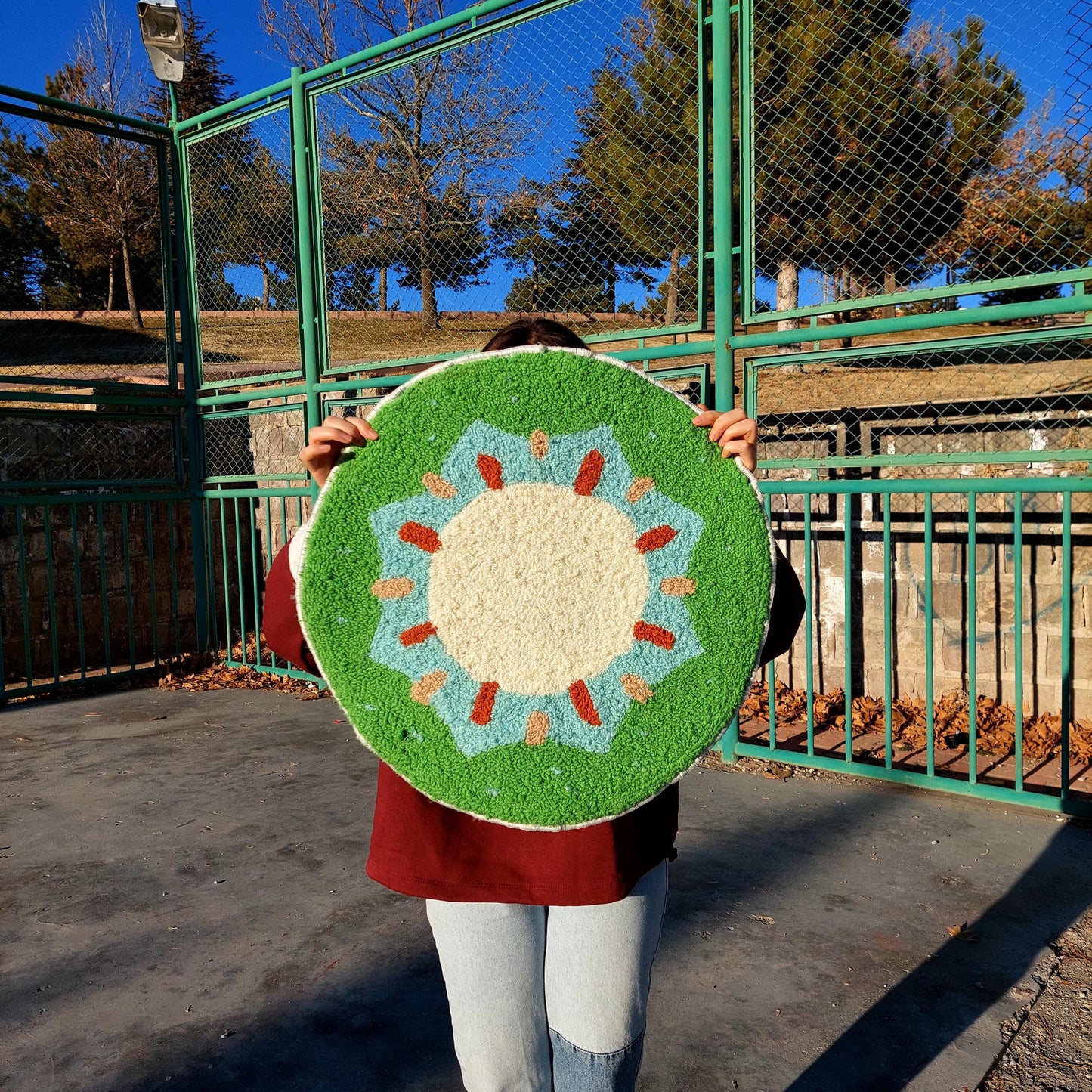 KiwiTufted Rug,Hand Tufted Fruit Rug,Custom Rug,Handmade Rug,Kitchen Rug,Area Rug,Home Decor,Living Room Rug,Cool Rug,Modern Rug,Green Rug