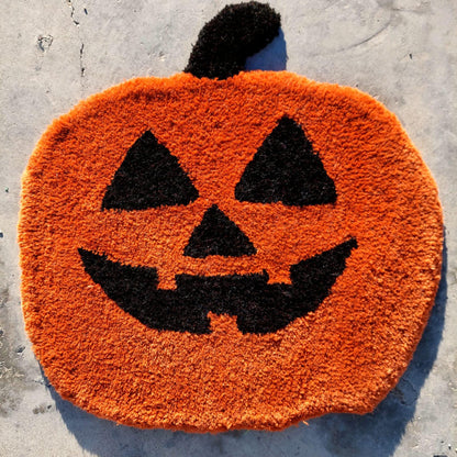 Pumpkin Tufted Rug,Fear Rug,Halloween Pumpkin Tufted Rug,Custom Rug,Handmade Rug,Area Rug,Orange Rug,Pumpkin Decor,Autumn Decor, Round Rug
