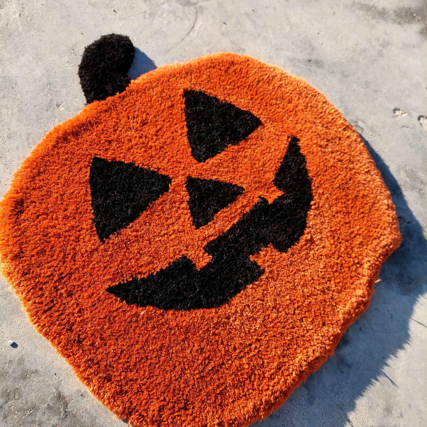 Pumpkin Tufted Rug,Fear Rug,Halloween Pumpkin Tufted Rug,Custom Rug,Handmade Rug,Area Rug,Orange Rug,Pumpkin Decor,Autumn Decor, Round Rug