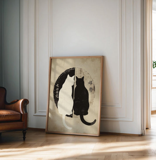 Japanese Cats lovers Poster, Japanese cats art print, Cat Lovers Gift, Japanese VIntage Wall Art, Animal wall art ptint, Gift Idea for her