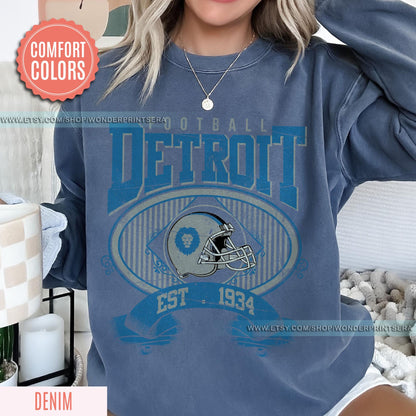 Detroit Football Vintage Style Shirt, Detroit Football Sweatshirt, Detroit Football Shirt, Detroit T-shirt, Sunday Football, Gameday Shirt