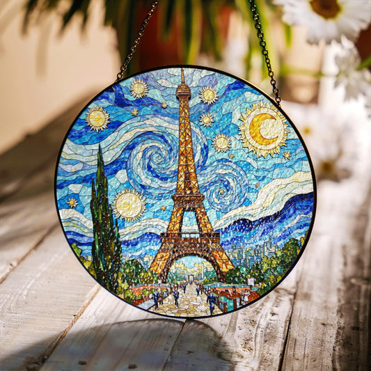 Eiffel Tower Stained Glass Suncatcher Sun Catcher Home Decor Gift for Her