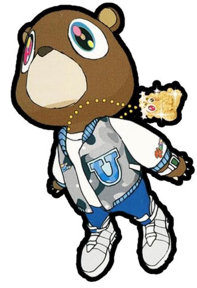 Cool Kanye Bear Rug – 4ft Custom Tufted Carpet, Handmade Fluffy Decor, Unique Gamer Room Floor Mat, Cute Villager Rug for Gift Idea