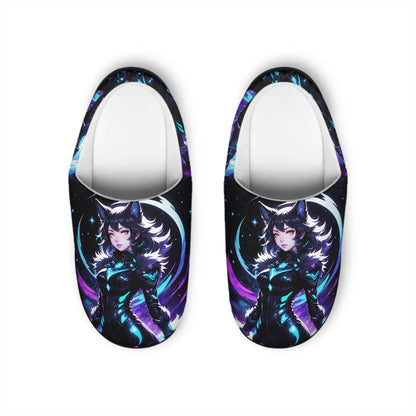 Anime Slippers, Vtuber Black Wolf Girl, Twitch Model Footwear, Indoor Slip-On Shoes